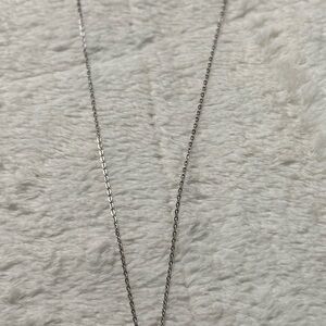 Silver-tone long necklace w/ Blue Tassels & Navy & Iridescent Weaved Beading 32”